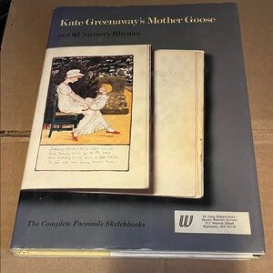 Kate Greenaway's Mother Goose Book - Navy Cover with Illustrated Plate